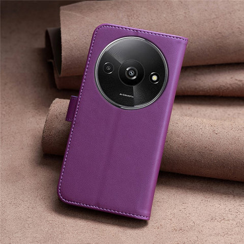 BINFEN COLOR BF17 For Xiaomi Redmi A3 4G / Poco C61 4G Case Leather Folio Wallet Phone Cover