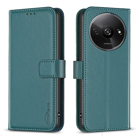 BINFEN COLOR BF17 For Xiaomi Redmi A3 4G / Poco C61 4G Case Leather Folio Wallet Phone Cover