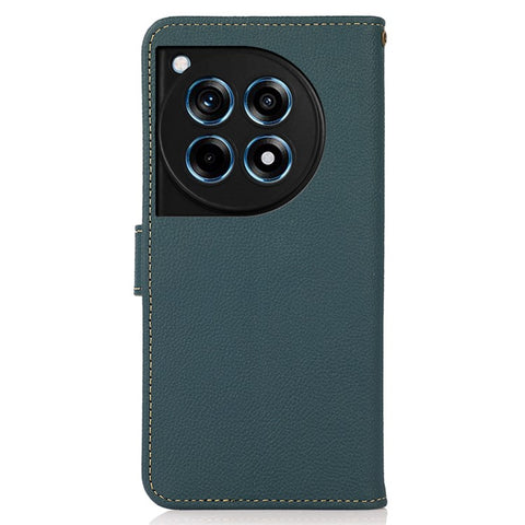 KHAZNEH For OnePlus Ace 3 5G / 12R 5G Cell Phone Case Genuine Cow Leather RFID Blocking Cover