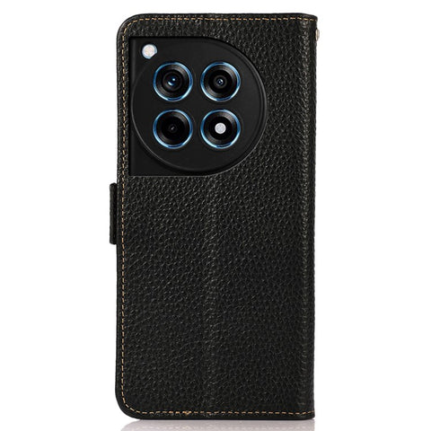 KHAZNEH For OnePlus Ace 3 5G / 12R 5G Magnetic Phone Case Litchi Texture RFID Blocking Anti-drop Cover