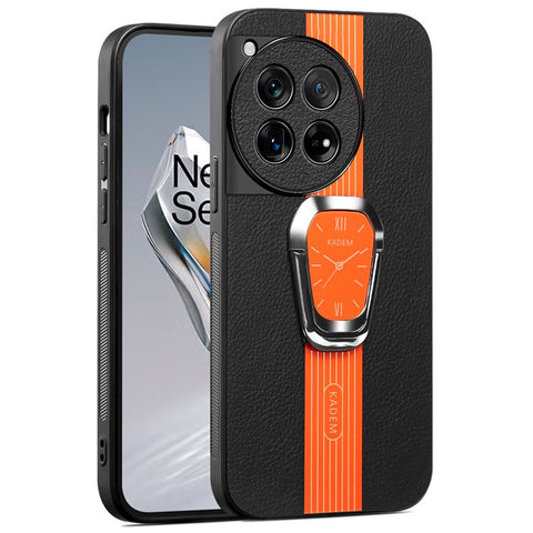 KADEM For OnePlus 12R 5G / Ace 3 5G Cover PU+TPU+Acrylic Kickstand Cell Phone Case