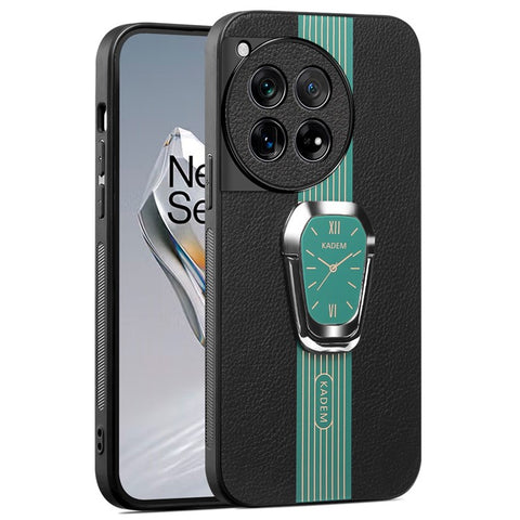 KADEM For OnePlus 12R 5G / Ace 3 5G Cover PU+TPU+Acrylic Kickstand Cell Phone Case