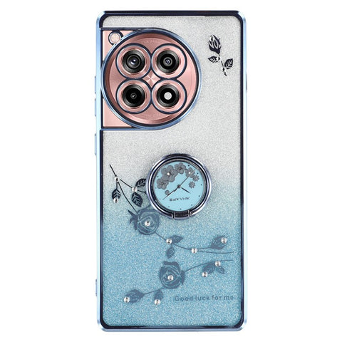 KADEM For OnePlus Ace 3 5G / 12R 5G Cell Phone Case Flower Pattern Ring Kickstand TPU Cover