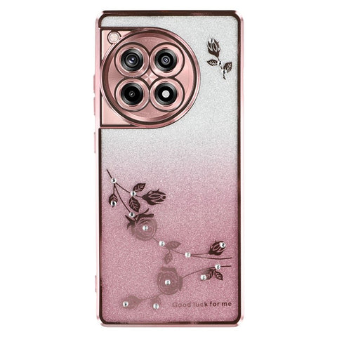 KADEM For OnePlus Ace 3 5G / 12R 5G Flower Design Glitter Phone Case Shockproof TPU Cover
