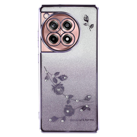 KADEM For OnePlus Ace 3 5G / 12R 5G Flower Design Glitter Phone Case Shockproof TPU Cover