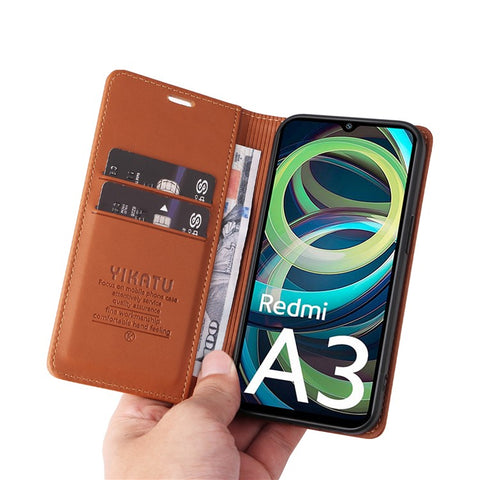 YIKATU YK-001 For Xiaomi Redmi A3 4G / Poco C61 4G Case Hidden Magnetic Adsorption Leather Phone Cover