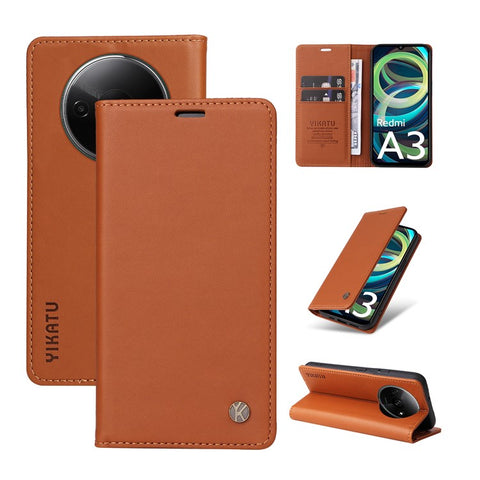 YIKATU YK-001 For Xiaomi Redmi A3 4G / Poco C61 4G Case Hidden Magnetic Adsorption Leather Phone Cover