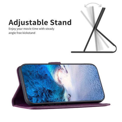BINFEN COLOR BF17 For OnePlus 12R 5G / Ace 3 5G Wallet Case Magnetic Closing Stand Phone Cover