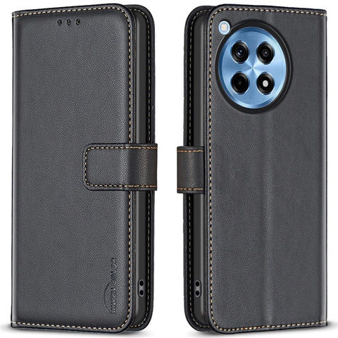 BINFEN COLOR BF17 For OnePlus 12R 5G / Ace 3 5G Wallet Case Magnetic Closing Stand Phone Cover