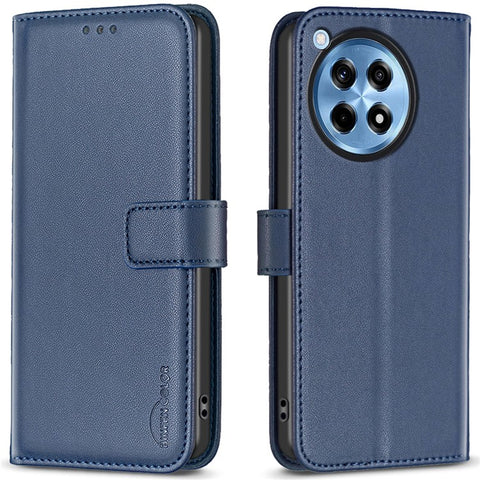BINFEN COLOR BF17 For OnePlus 12R 5G / Ace 3 5G Wallet Case Magnetic Closing Stand Phone Cover