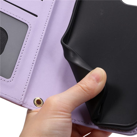 For Xiaomi Poco M2 / Redmi 9 / 9 Prime (India) Case Rhombus Grid Leather Wallet Phone Cover with 2 Straps