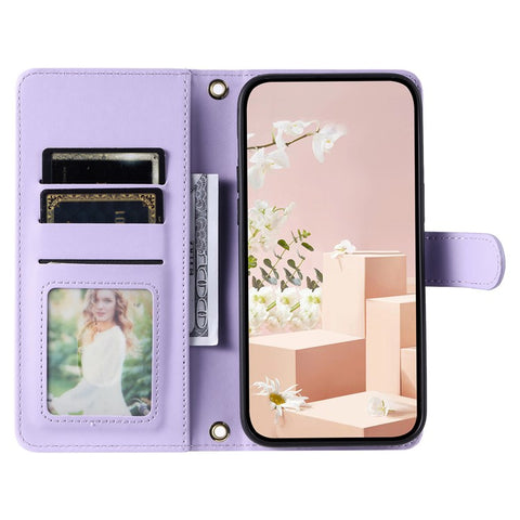 For Xiaomi Poco M2 / Redmi 9 / 9 Prime (India) Case Rhombus Grid Leather Wallet Phone Cover with 2 Straps