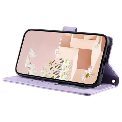 For Xiaomi Poco M2 / Redmi 9 / 9 Prime (India) Case Rhombus Grid Leather Wallet Phone Cover with 2 Straps