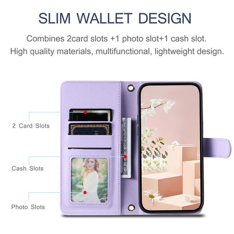 For Xiaomi Poco M2 / Redmi 9 / 9 Prime (India) Case Rhombus Grid Leather Wallet Phone Cover with 2 Straps