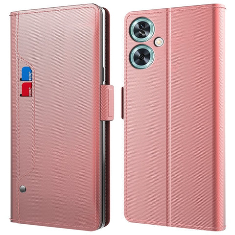 For OnePlus Nord N30 SE 5G Cover Phone Shell with Mirror PU+TPU Leather Card Holder