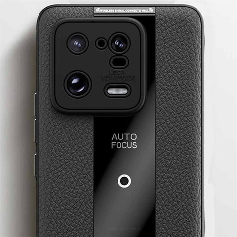 Q.COO For Xiaomi 13 Cell Phone Cases Leather Coated TPU+Acrylic Shock-Absorbent Shell