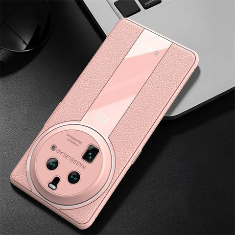 Q.COO For Oppo Find X6 Case Drop-proof PU Leather+TPU+Acrylic Phone Protective Shell