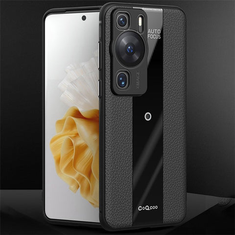 Q.COO For Huawei P60 Art Case Leather+TPU+Acrylic Lightweight Smartphone Shell