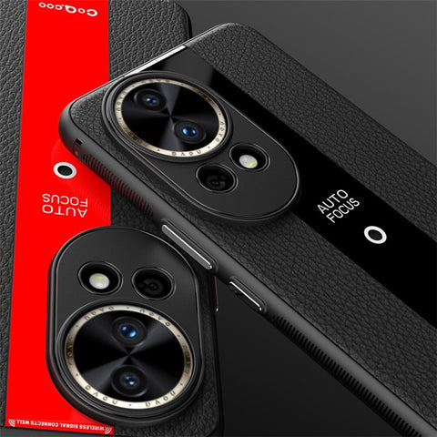 Q.COO Non-slip Case for Huawei nova 12 Pro 5G / 12 Ultra 5G Cover Leather+TPU+Acrylic Slim Smartphone Shell