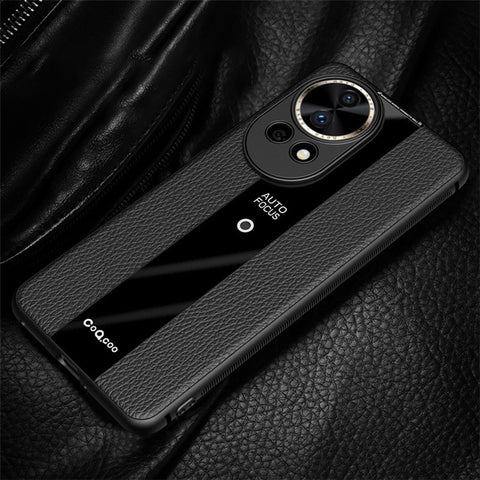Q.COO Non-slip Case for Huawei nova 12 Pro 5G / 12 Ultra 5G Cover Leather+TPU+Acrylic Slim Smartphone Shell