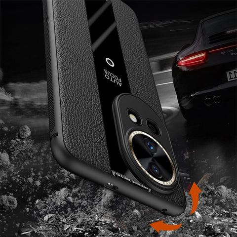 Q.COO Non-slip Case for Huawei nova 12 Pro 5G / 12 Ultra 5G Cover Leather+TPU+Acrylic Slim Smartphone Shell