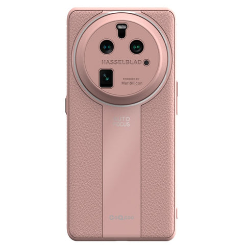 Q.COO For Oppo Find X6 Pro Case Fall Protection PU Leather+TPU+Acrylic Protective Back Cover