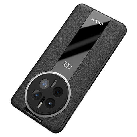 Q.COO For Huawei Mate 50 Pro 4G Case PU Leather+TPU+Acrylic Anti-collision Phone Shell