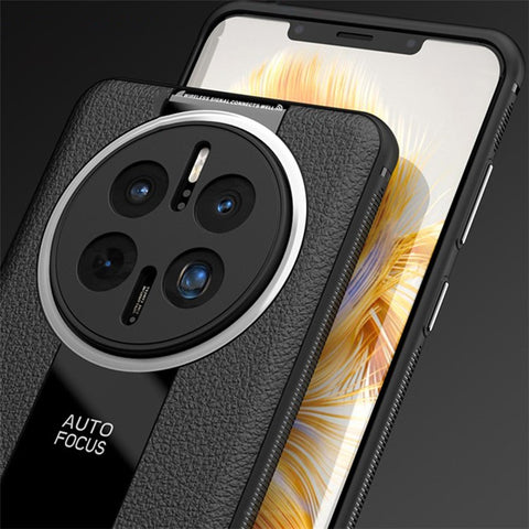 Q.COO For Huawei Mate 50 Pro 4G Case PU Leather+TPU+Acrylic Anti-collision Phone Shell