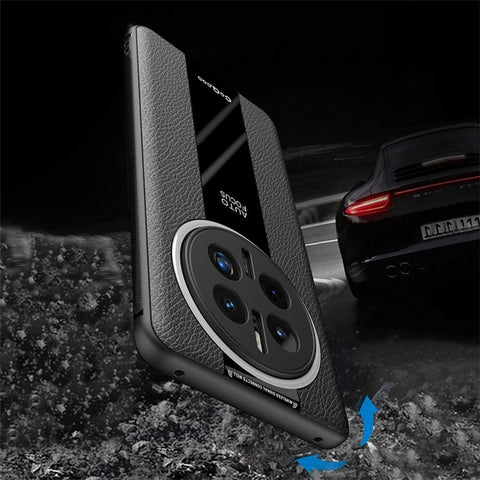 Q.COO For Huawei Mate 50 Pro 4G Case PU Leather+TPU+Acrylic Anti-collision Phone Shell