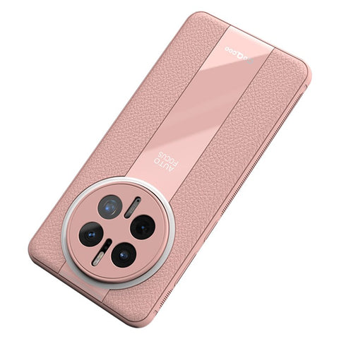 Q.COO For Huawei Mate 50 Pro 4G Case PU Leather+TPU+Acrylic Anti-collision Phone Shell