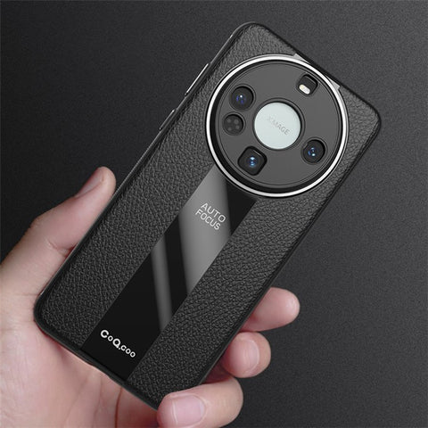 Q.COO For Huawei Mate 60 Pro Case Fall Protection PU Leather+TPU+Acrylic Phone Shell