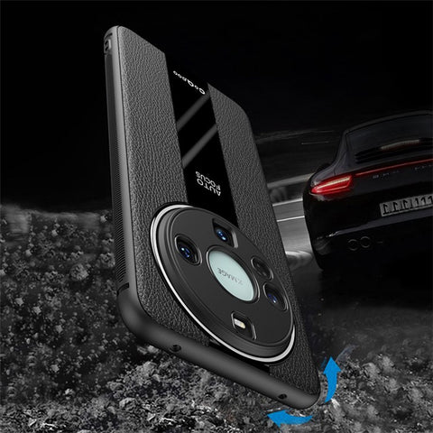 Q.COO For Huawei Mate 60 Pro Case Fall Protection PU Leather+TPU+Acrylic Phone Shell