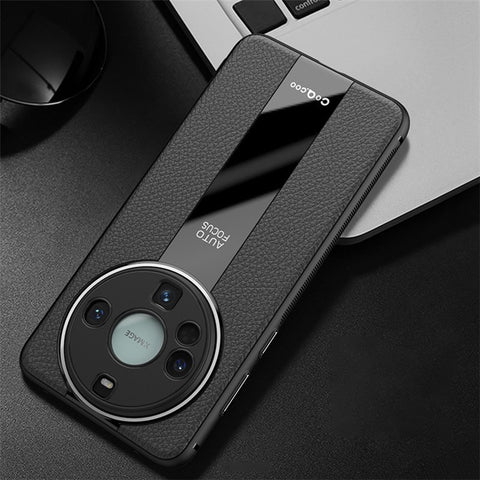 Q.COO For Huawei Mate 60 Pro Case Fall Protection PU Leather+TPU+Acrylic Phone Shell
