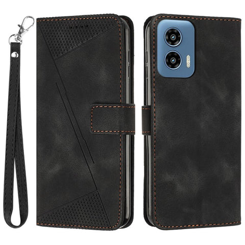 For Motorola Moto G Play 5G (2024) / Moto G 5G (2024) Shockproof Case Triangle Imprinted Leather Phone Cover