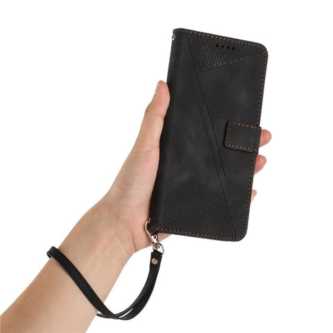 For Motorola Moto G Play 5G (2024) / Moto G 5G (2024) Shockproof Case Triangle Imprinted Leather Phone Cover