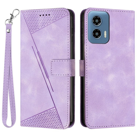 For Motorola Moto G Play 5G (2024) / Moto G 5G (2024) Shockproof Case Triangle Imprinted Leather Phone Cover