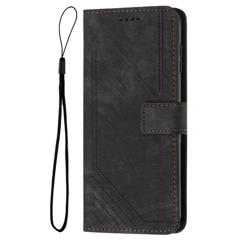 For Motorola Moto G Play 5G (2024) / Moto G 5G (2024) Case PU Leather Lines Imprinted Phone Wallet Cover