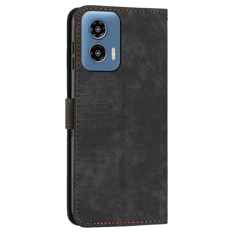 For Motorola Moto G Play 5G (2024) / Moto G 5G (2024) Case PU Leather Lines Imprinted Phone Wallet Cover