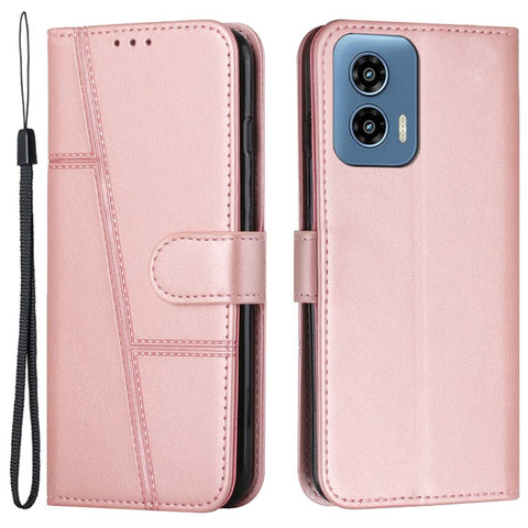 For Motorola Moto G Play 5G (2024) / Moto G 5G (2024) Case PU Leather Stand Flip Phone Cover Calf Texture