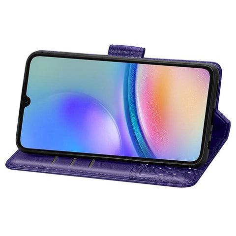 For Samsung Galaxy M14 4G Wallet Case Butterfly Imprinted Card Holder Smart Phone Cover