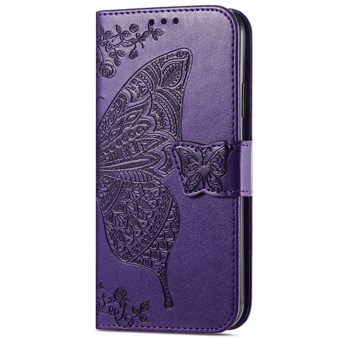 For Samsung Galaxy M14 4G Wallet Case Butterfly Imprinted Card Holder Smart Phone Cover