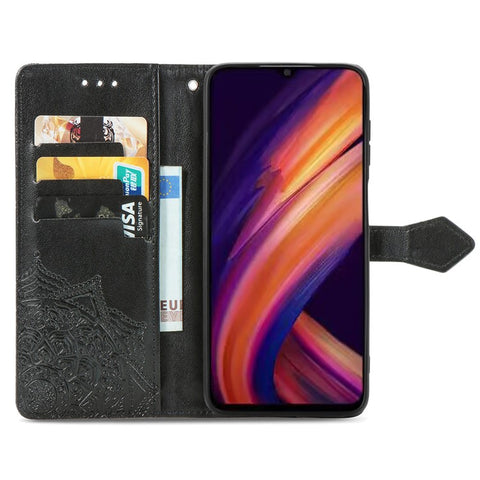For Samsung Galaxy M14 4G Case PU Leather Mandala Embossed Folio Magnetic Phone Cover