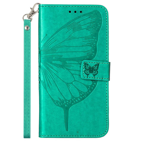 For Motorola Moto G Play 5G (2024) / Moto G 5G (2024) Wallet Case with Wrist Strap Butterfly Imprint Leather Phone Cover