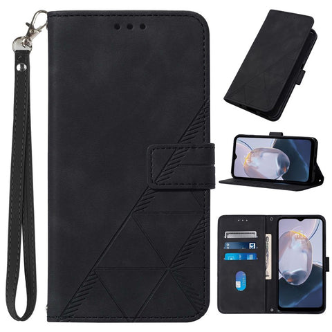 For Motorola Moto G Play 5G (2024) / Moto G 5G (2024) Leather Case with Hand Strap Wallet Stand Phone Cover