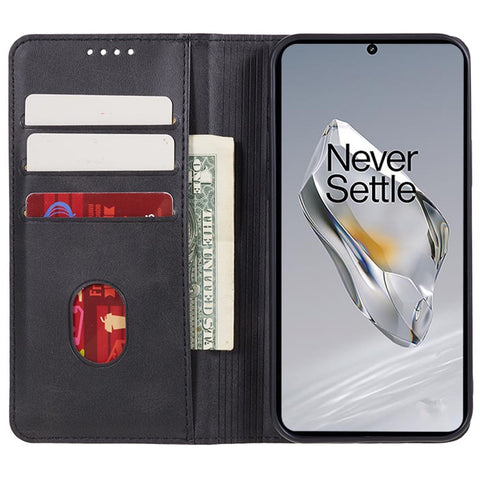Leather Case for OnePlus Nord N30 SE 5G Calf Texture Auto-absorbed Magnetic Phone Wallet Cover