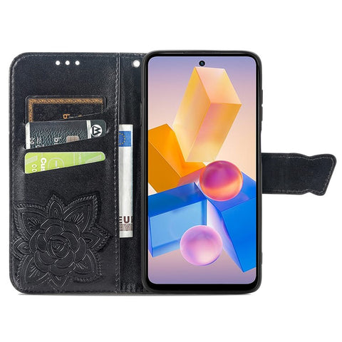 For Infinix Hot 40i Case Butterfly Imprinted Phone Cover with Hand Strap