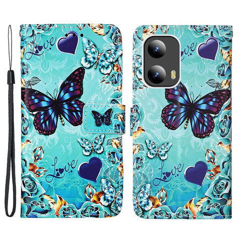 For Motorola Moto G Play 5G (2024) / Moto G 5G (2024) Leather Case with Strap Pattern Printing Phone Stand Cover