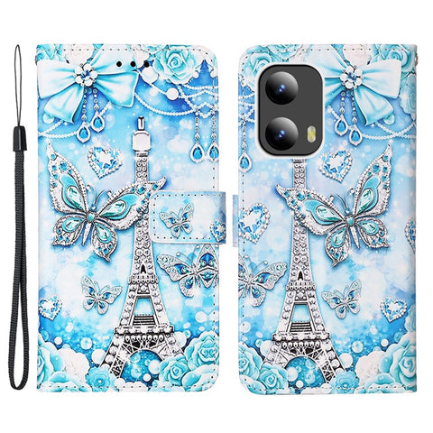 For Motorola Moto G Play 5G (2024) / Moto G 5G (2024) Leather Case with Strap Pattern Printing Phone Stand Cover