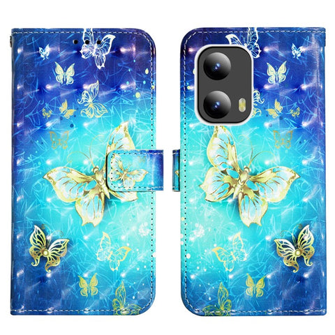 For Motorola Moto G Play 5G (2024) / Moto G 5G (2024) Leather Case 3D Pattern Printing Wallet Stand Mobile Cover with Strap
