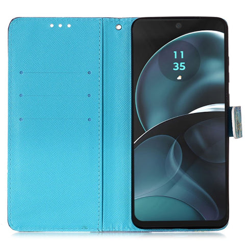 For Motorola Moto G Play 5G (2024) / Moto G 5G (2024) Leather Case 3D Pattern Printing Wallet Stand Mobile Cover with Strap